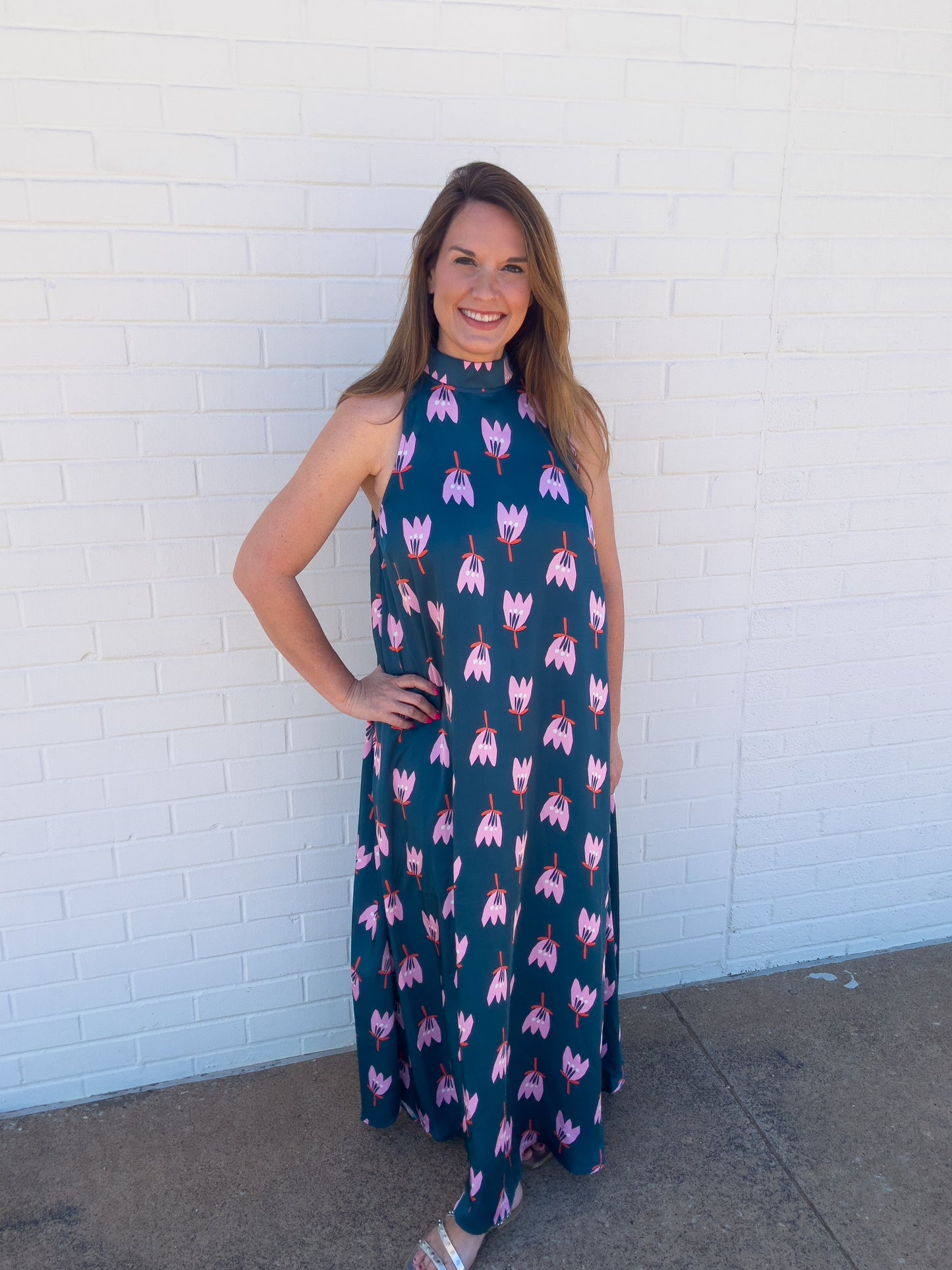 Satin Halter Maxi Dress