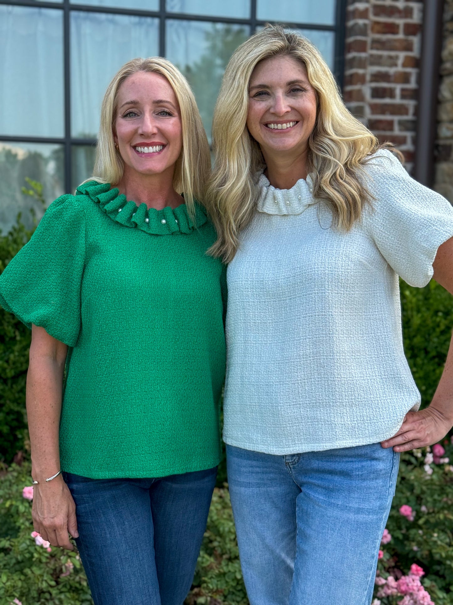 Cream Pearled Whisper Top