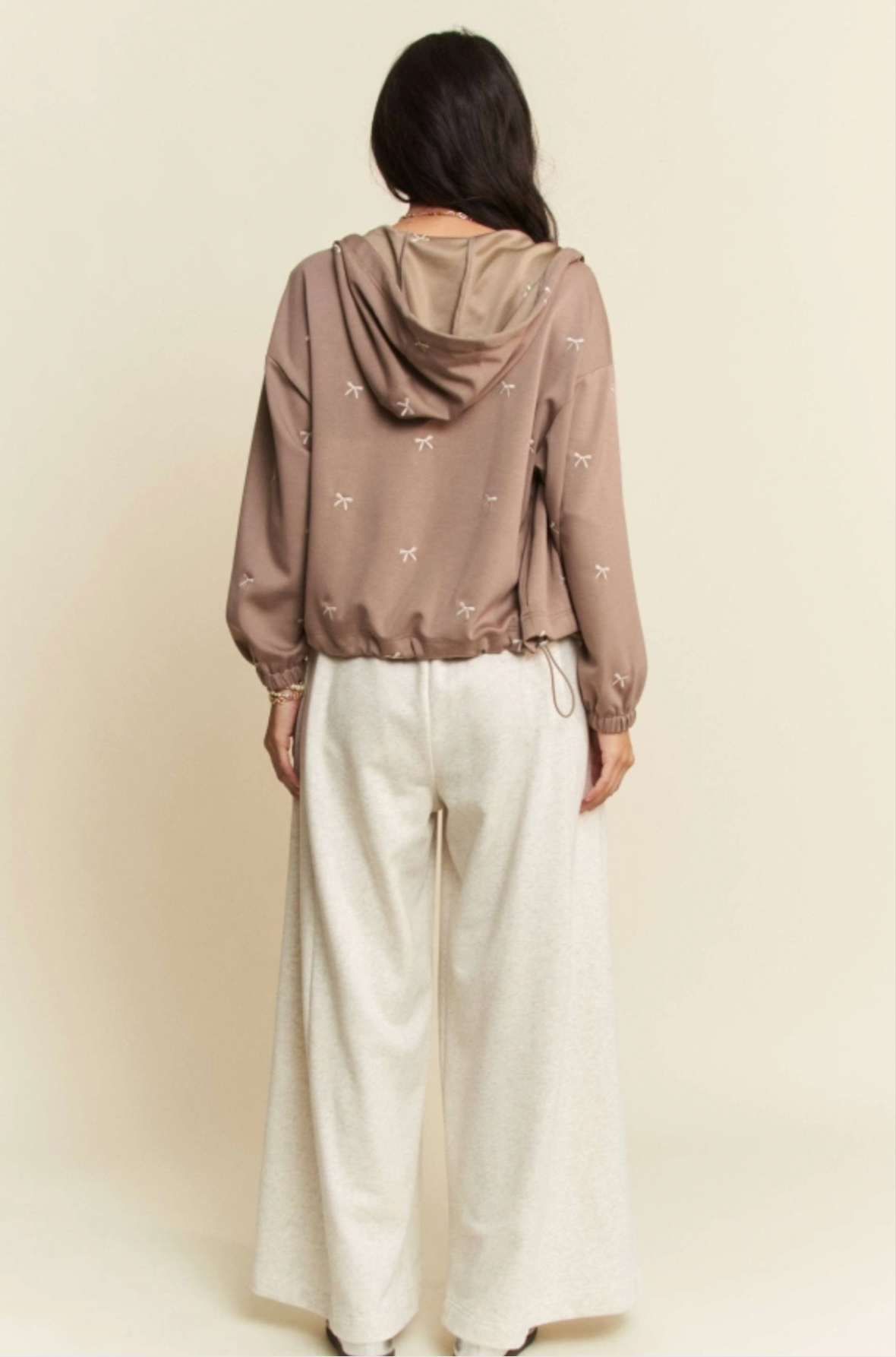 Brown Ribbon Charm Hoodie