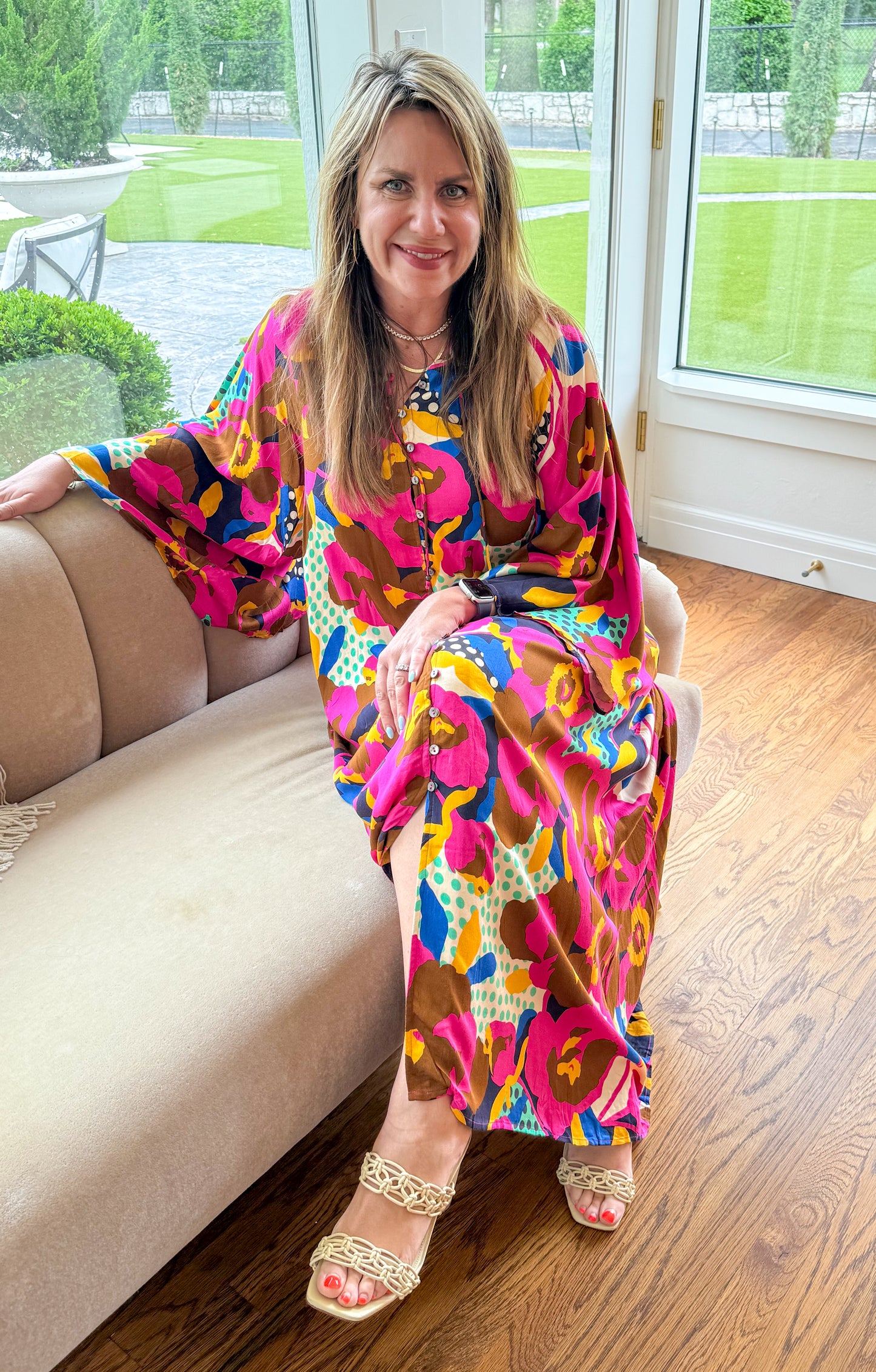 Boho Bloom Kaftan Maxi Dress