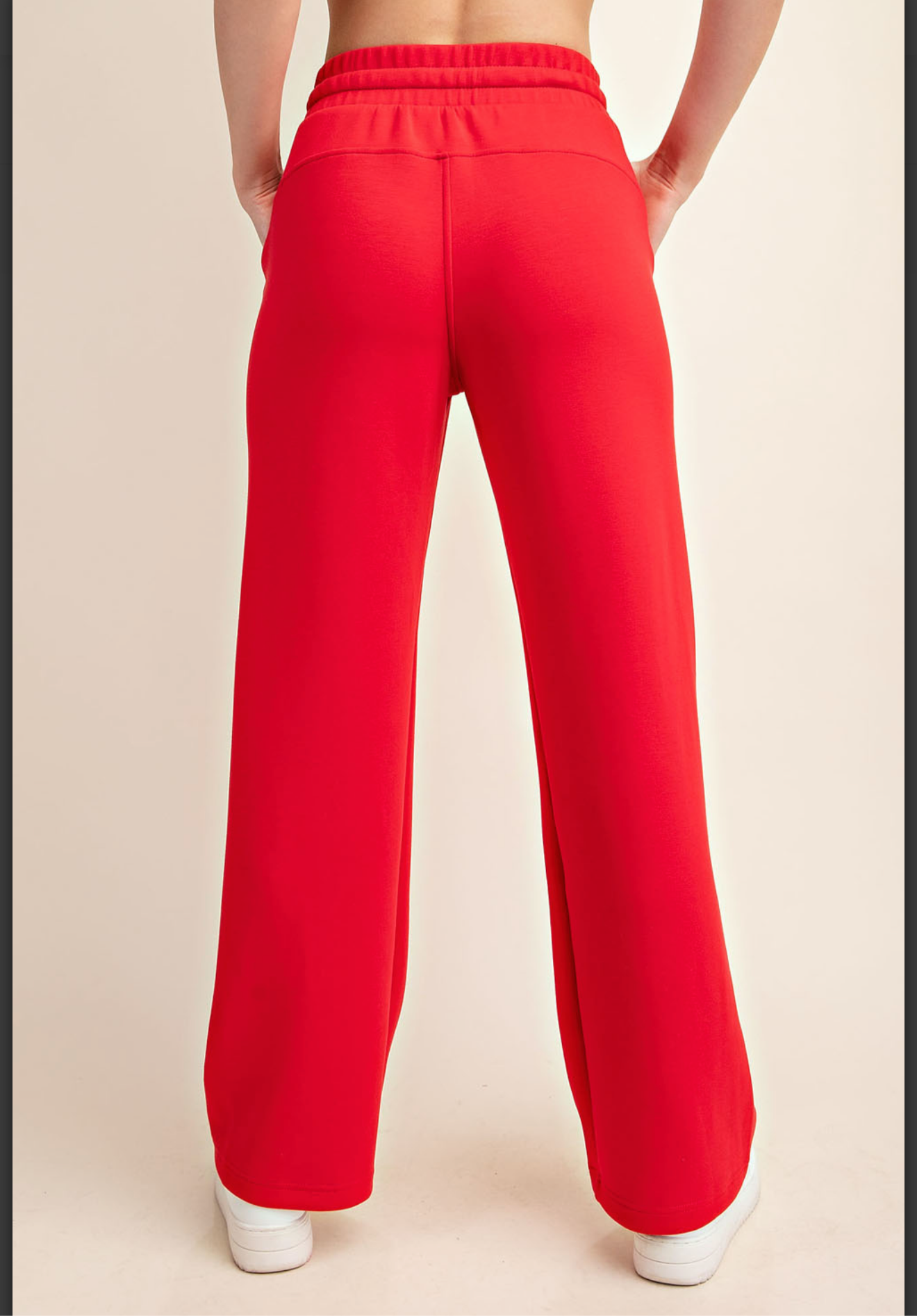 Red Luxe Leisure Cropped Pants