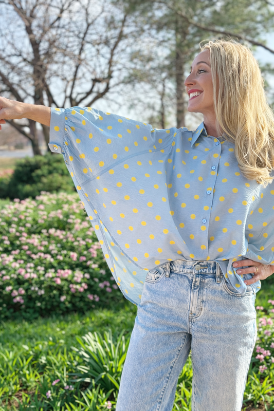 Sunny Skies Polka Dot Top