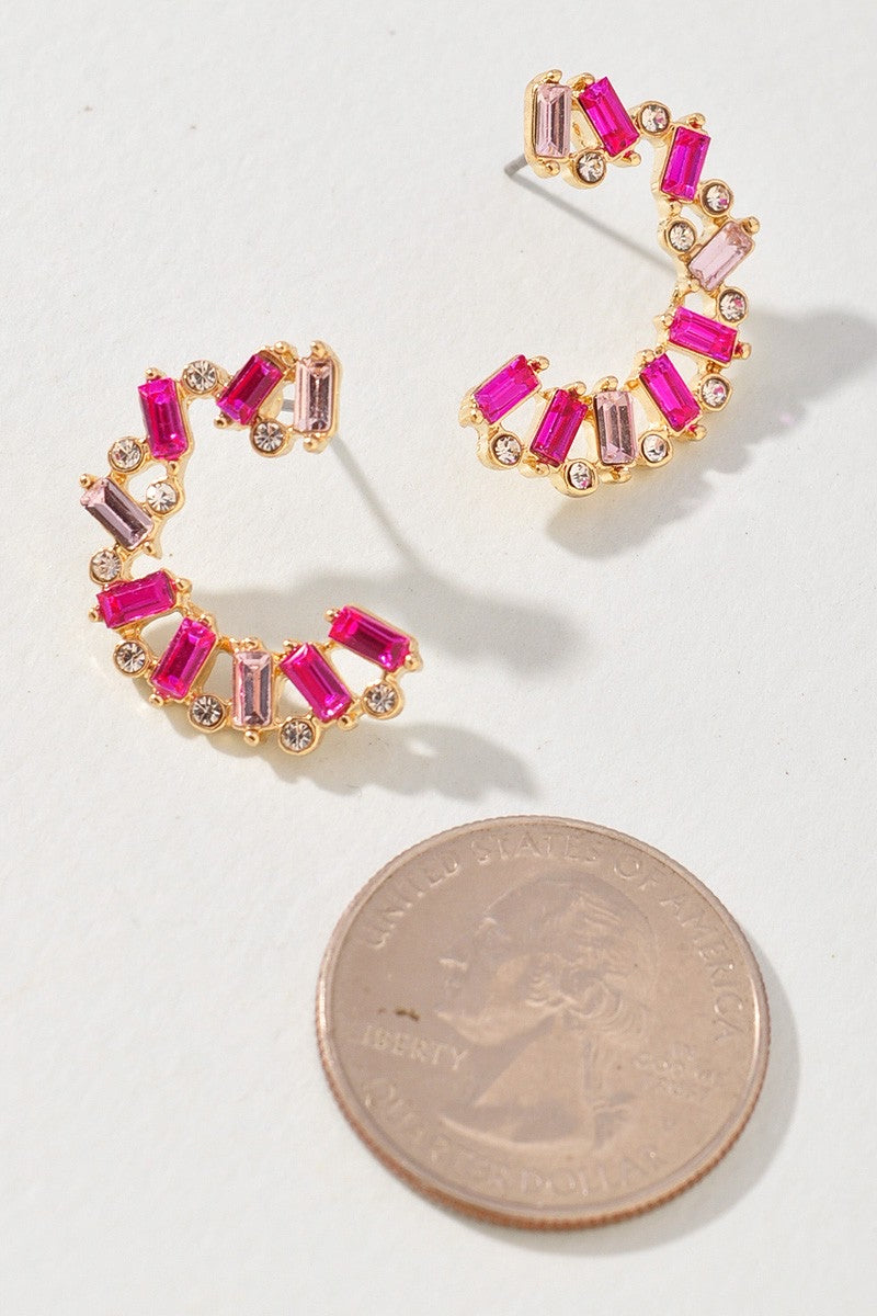 Crystal Open Circle Earrings