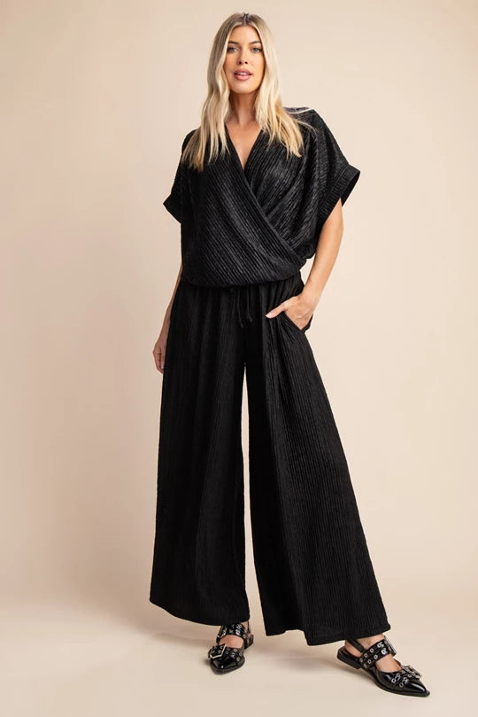 Metallic Black Dolman Top