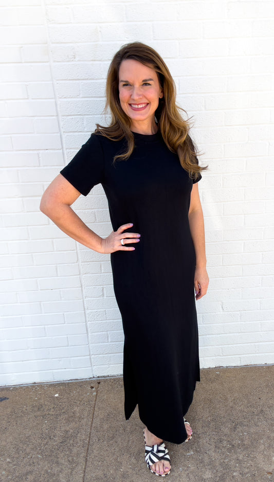Black Scuba Maxi Dress