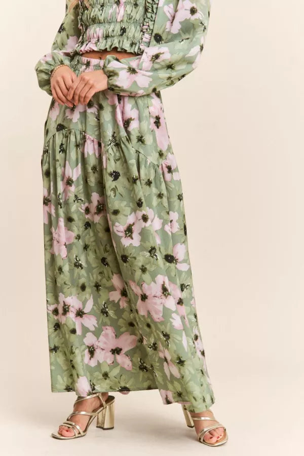 Garden Whisper Tiered Maxi Skirt
