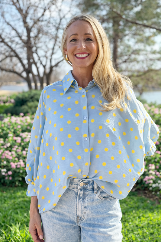 Sunny Skies Polka Dot Top