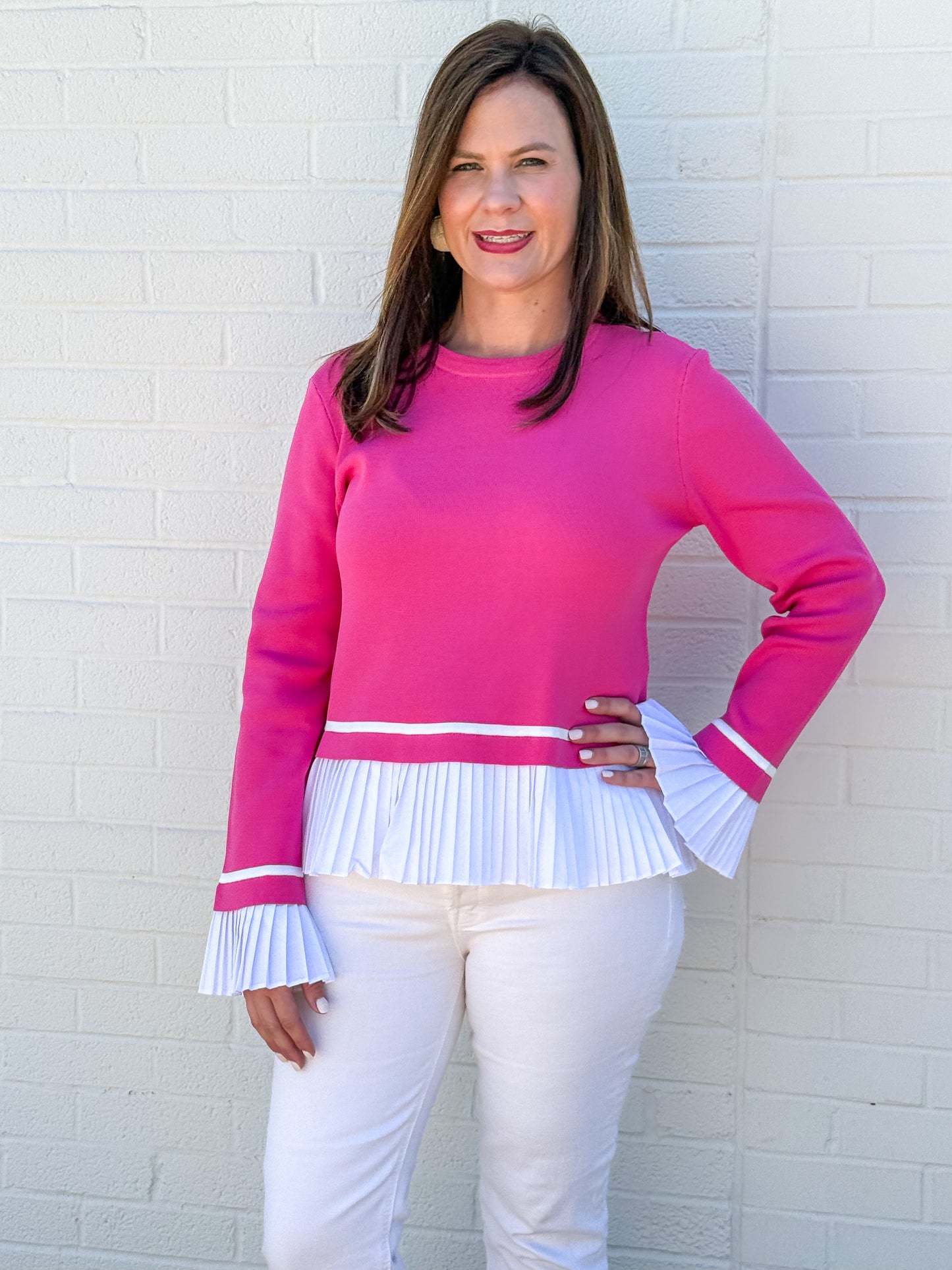 Pleated Knit Top