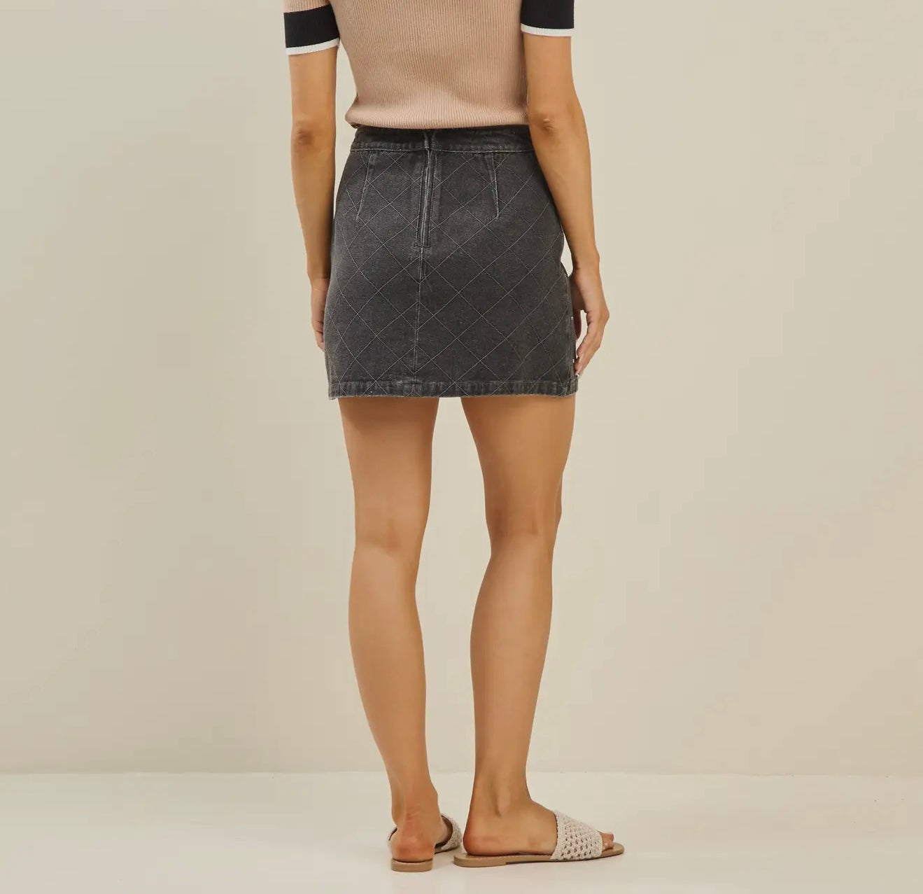 Embellished Denim Skirt