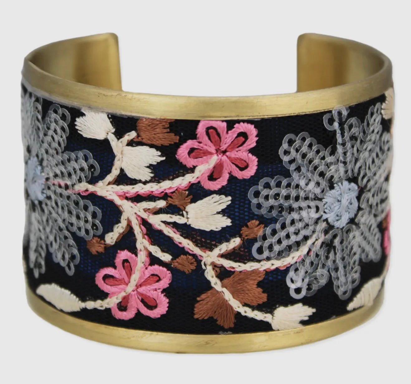 Black/Pink Gold Cuff Bracelet
