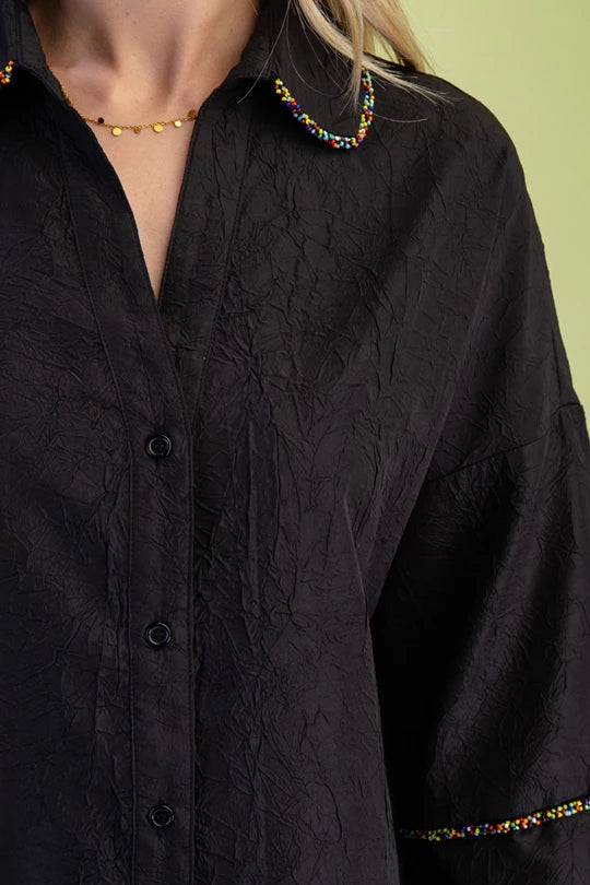 Black Beaded Horizon Top