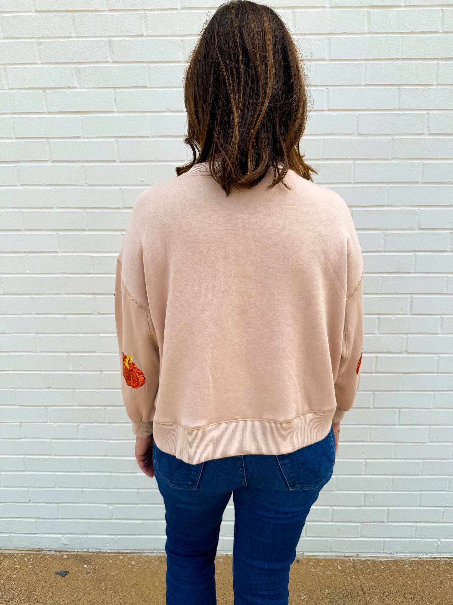 Pumpkin Glow Sequin Sweatshirt