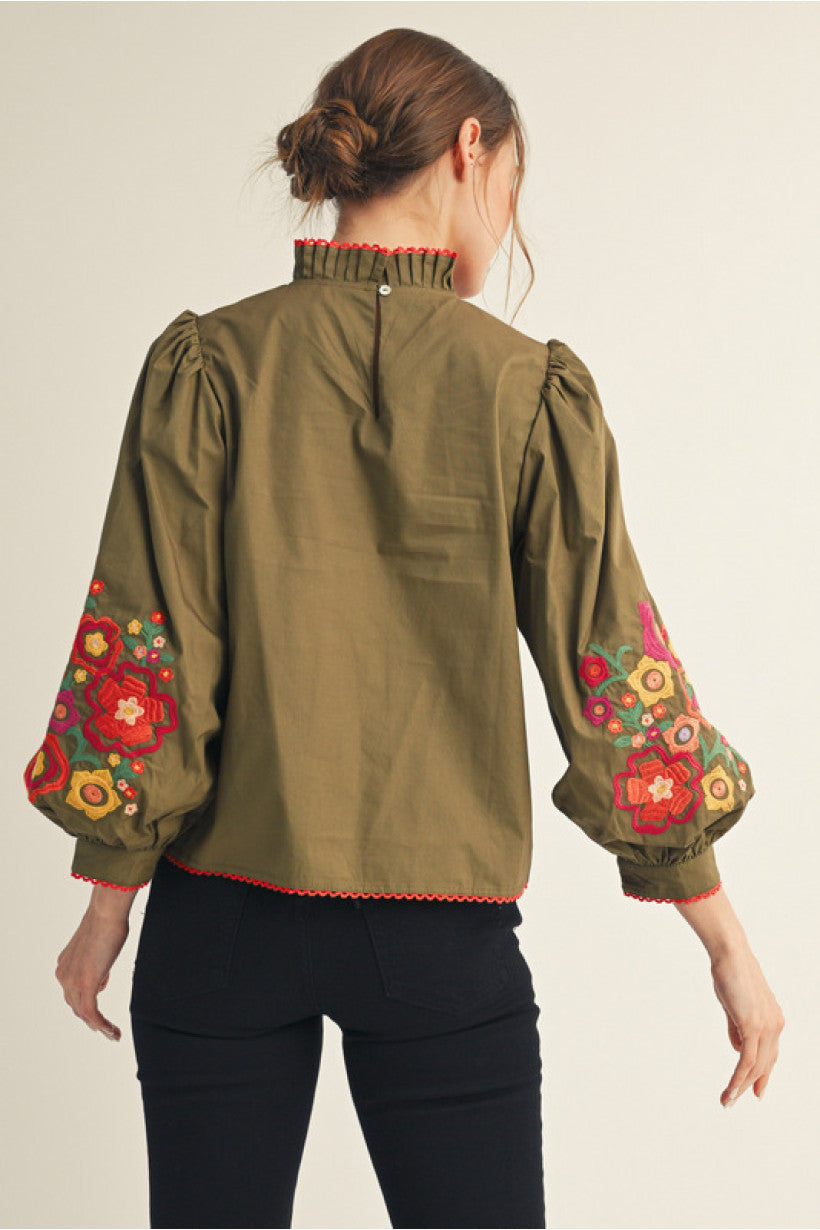 The Olive Poppy Lane Blouse