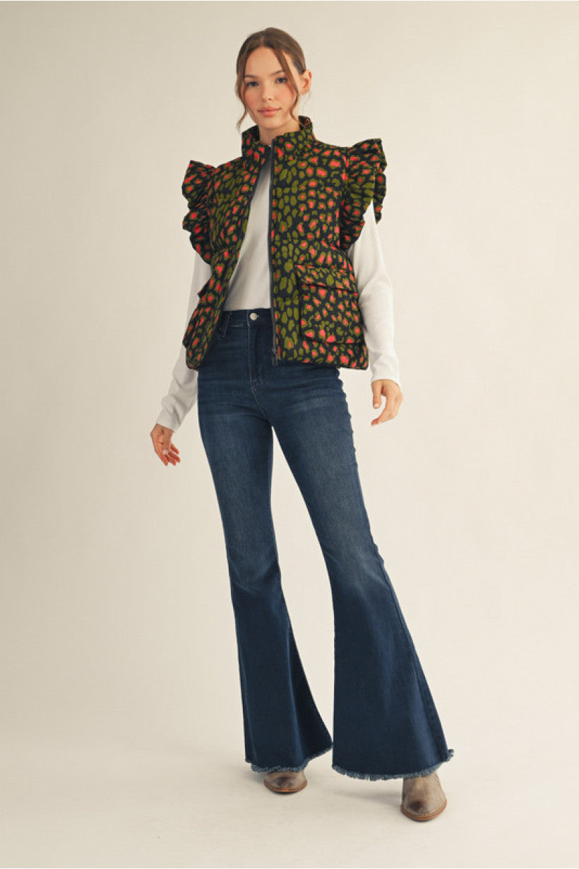 The Wild Ruffle Puffer Vest