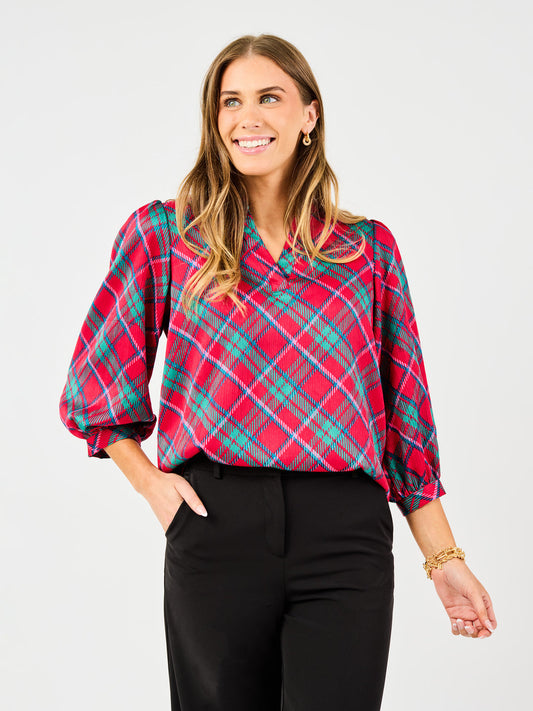 Holiday Tinsley Plaid Top