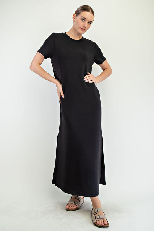 Black Scuba Maxi Dress