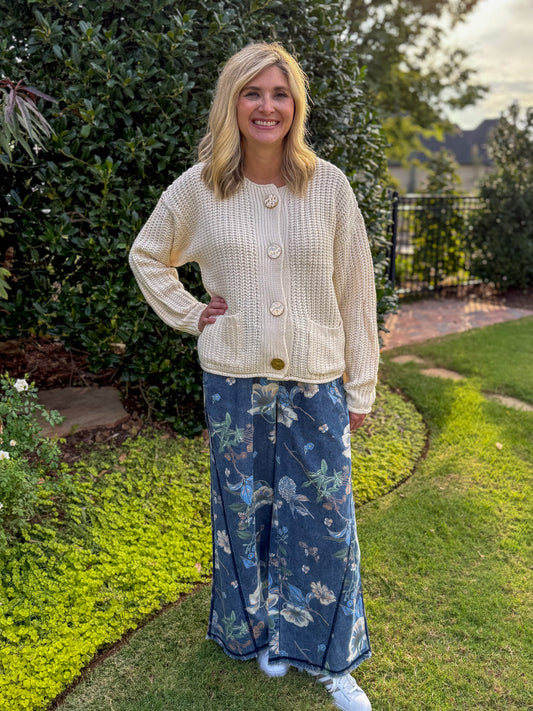 Cream Golden Meadow Cardigan