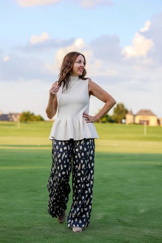 French Vanilla Whisper Peplum Top