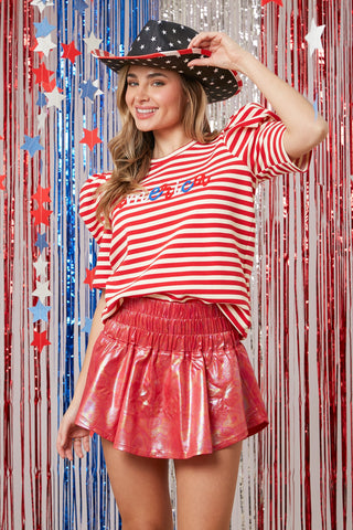 America Puff Sleeve Top