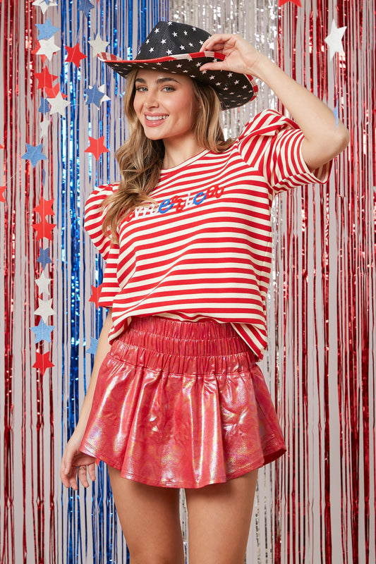 America Puff Sleeve Top