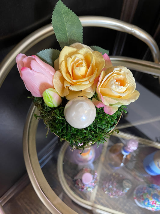 Luxury Real Touch Faux Flower Arrangements 4in