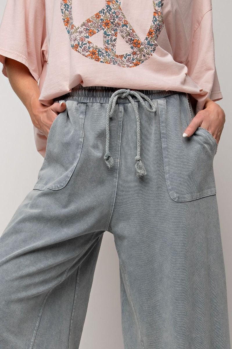 Washed Wide Leg Pants