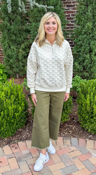 Snowfall Dot Zip Pullover