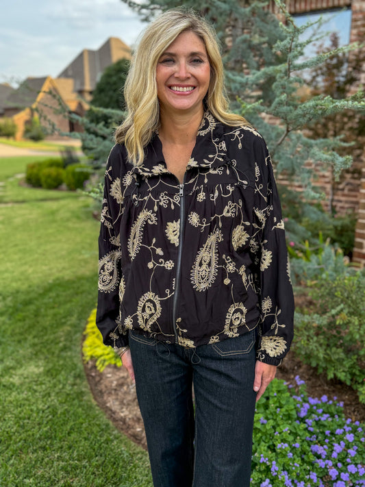 Midnight Paisley Windbreaker