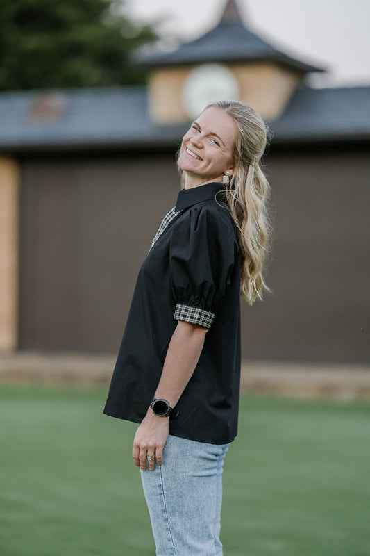 Houndstooth Noir Blouse