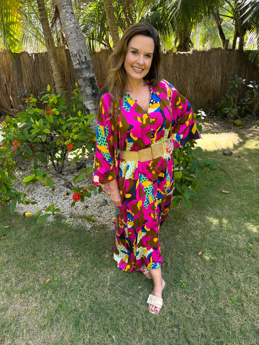 Boho Bloom Kaftan Maxi Dress