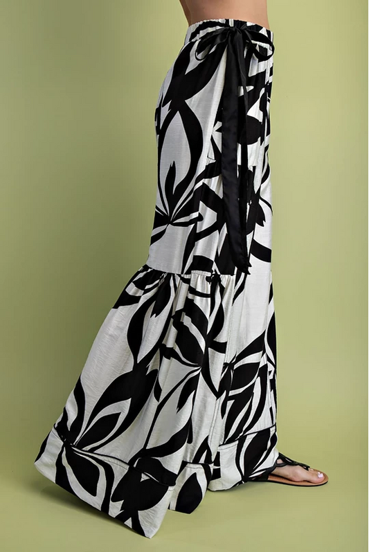 Black Tropic Palazzo Pants
