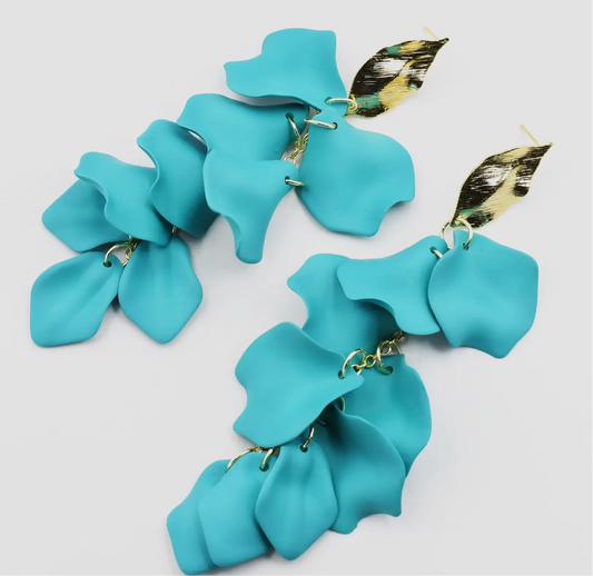 Dangle Petals Turquoise Earrings