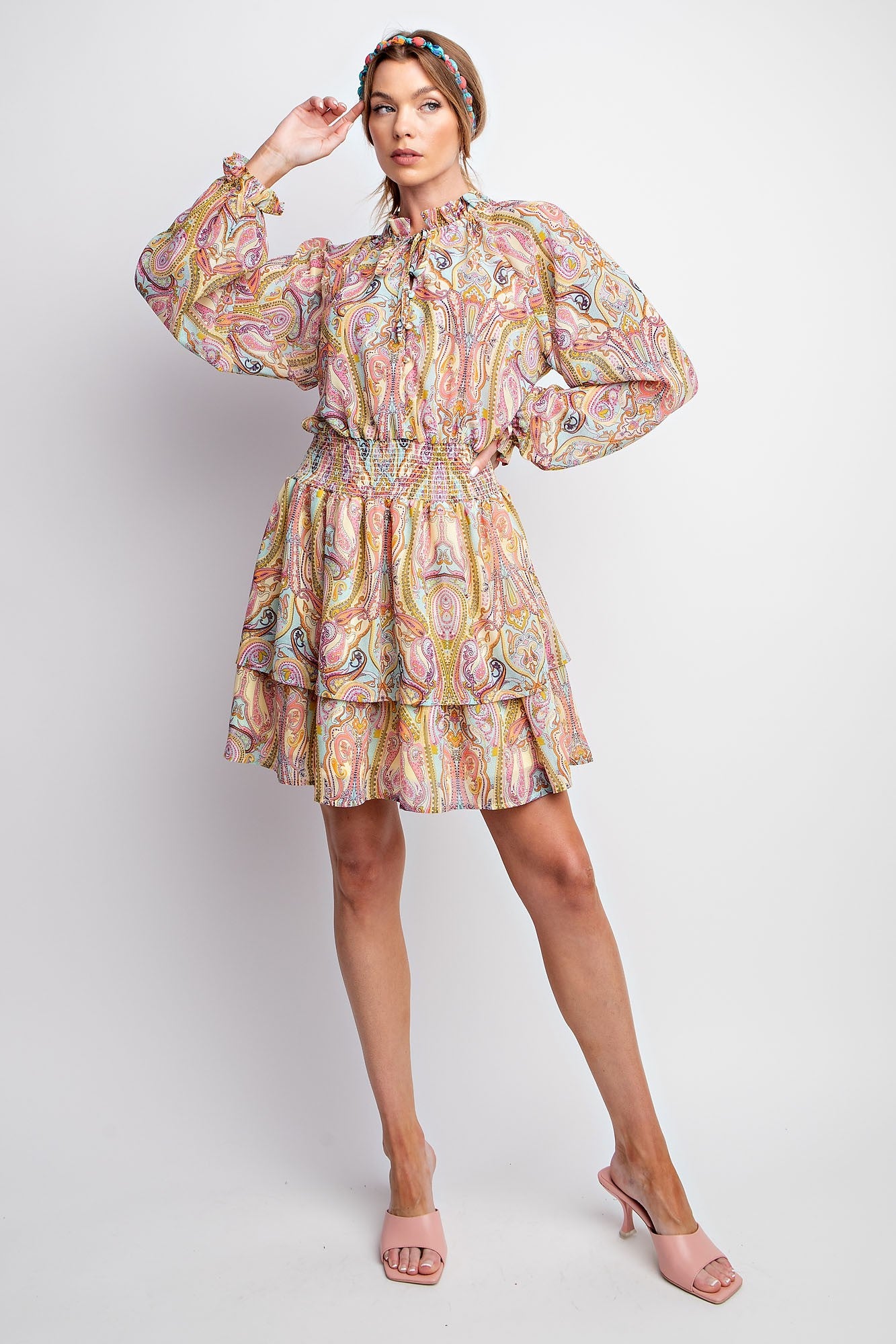 white christmas dresses Emery Paisley Chiffon Maxi Dress main image 1