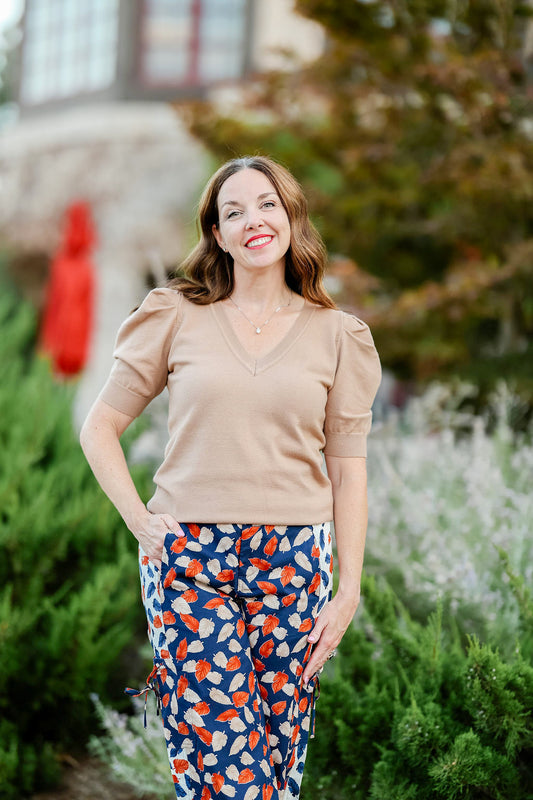 The Taupe Polished Puff Top