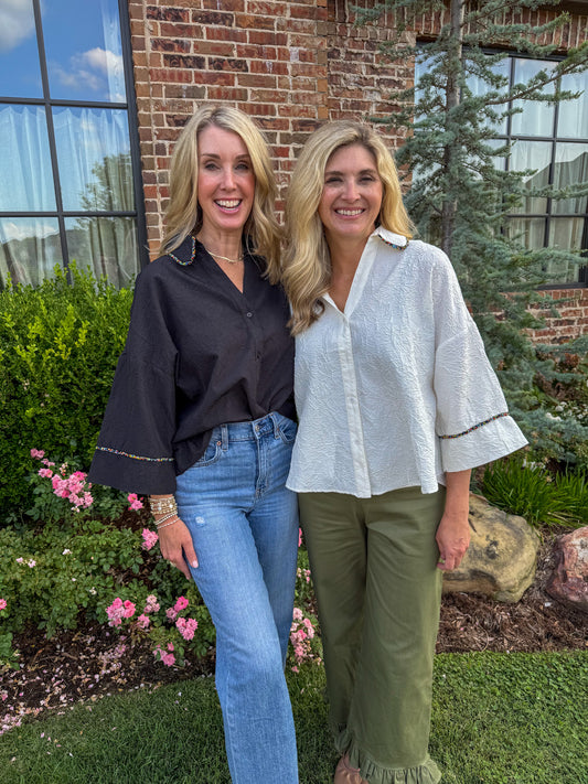 Black Beaded Horizon Top