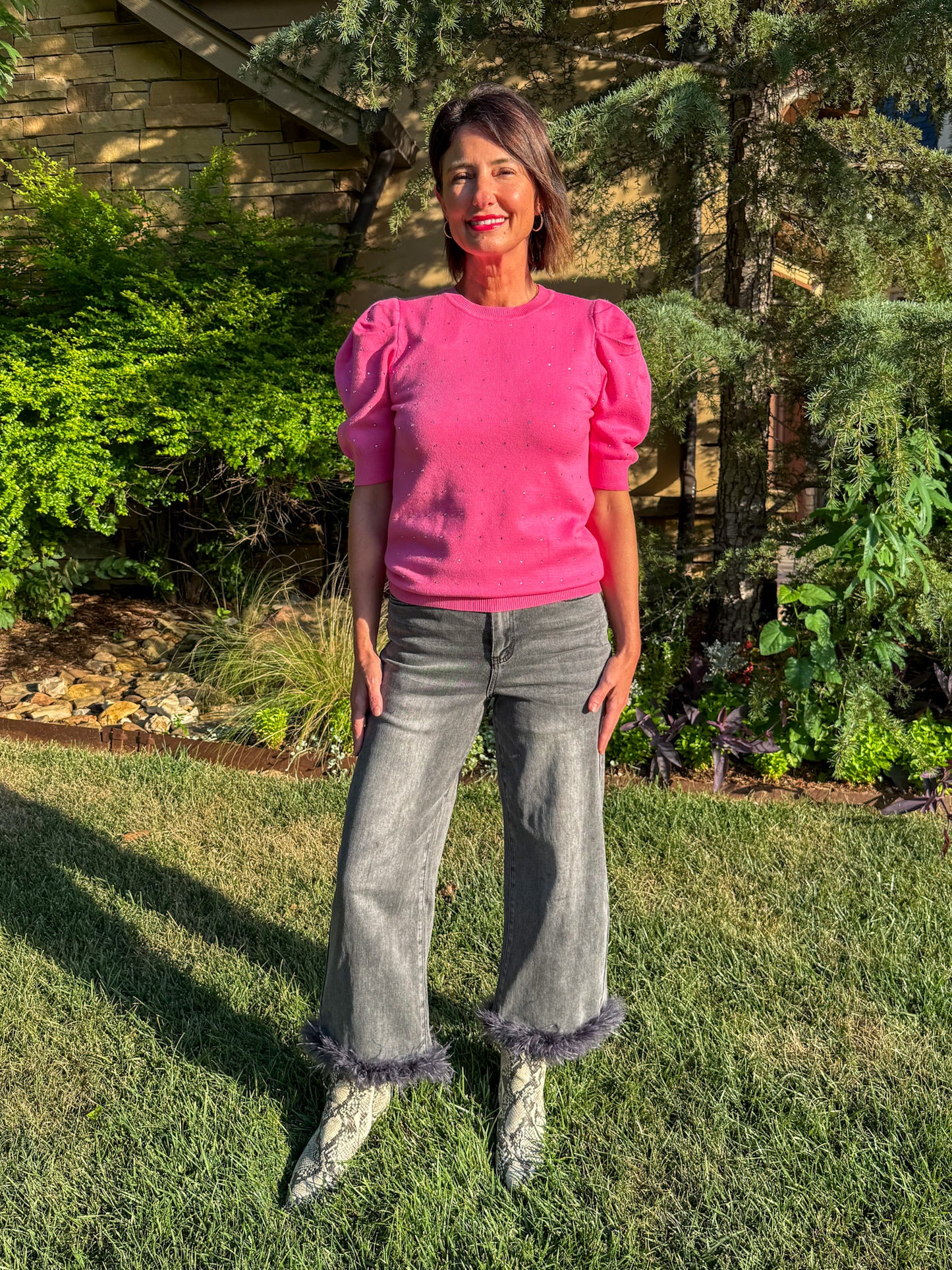 Feathered Edge Denim Jeans