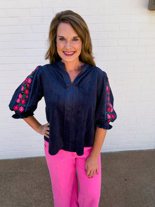 Indigo Blossom Blouse