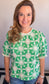 Green Embroidered Fringe Top