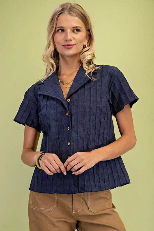 Rowan Textured Collared Top