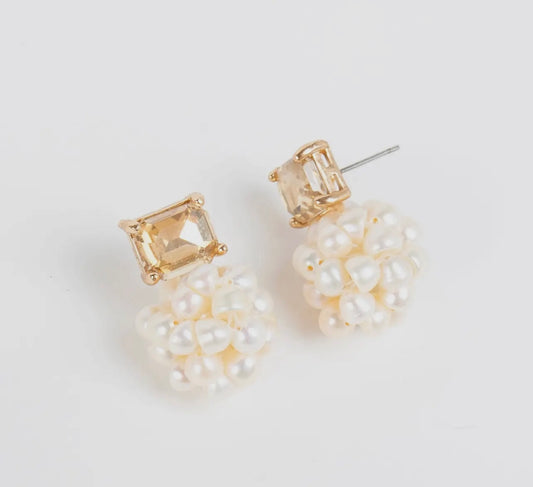 Pearl Cluster Earrings