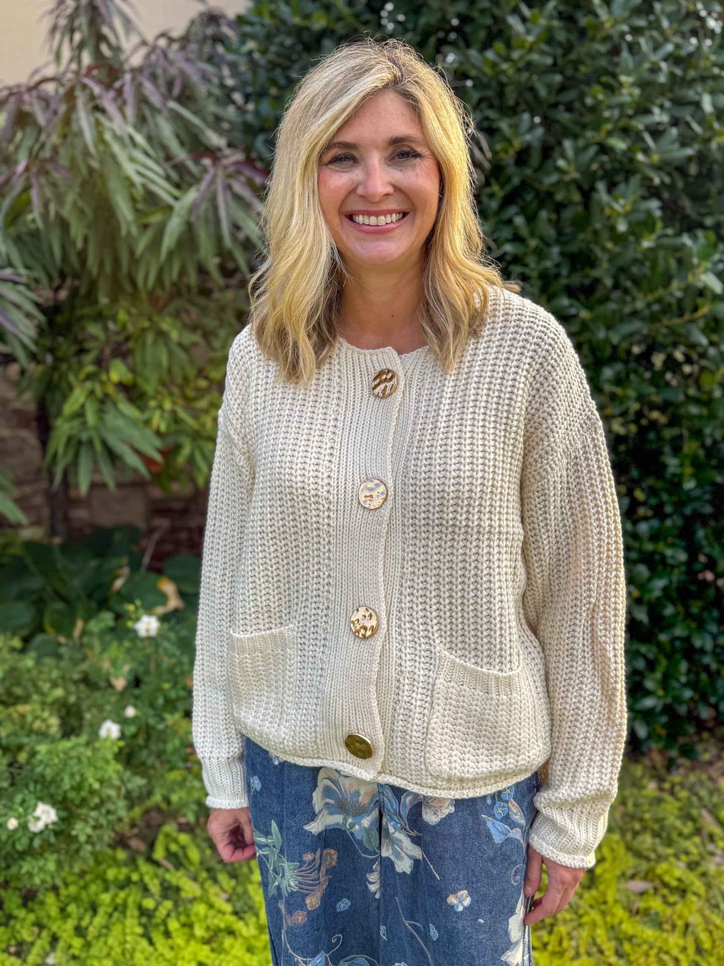 Cream Golden Meadow Cardigan