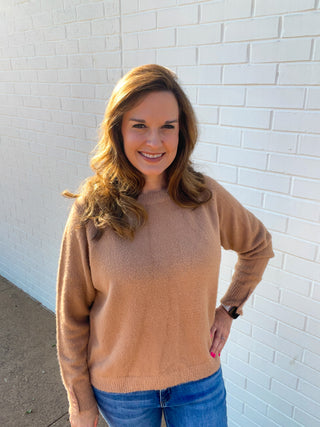 Brown button sweater