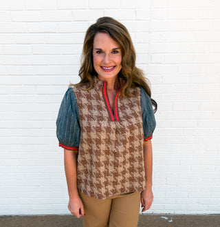 Heritage Houndstooth Top
