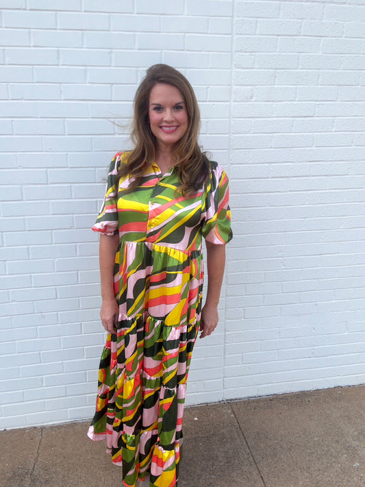 Disco Bloom Tiered Maxi