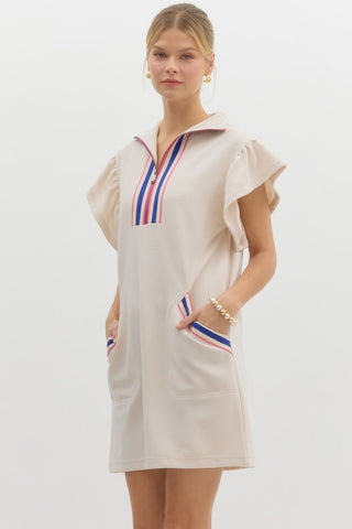 Color Flutterband Mini Dress