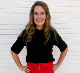Everyday Ease Sweater Top — Black