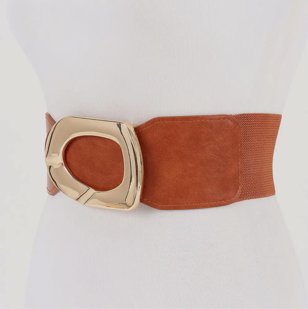 Brown Golden Orbit Waist Belt