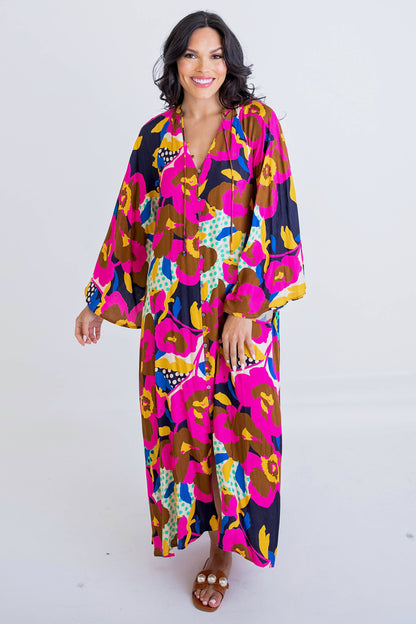 Boho Bloom Kaftan Maxi Dress