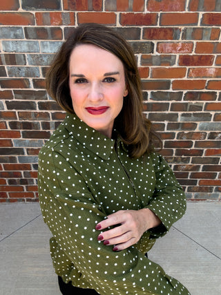 Olive Dot Zip Jacket