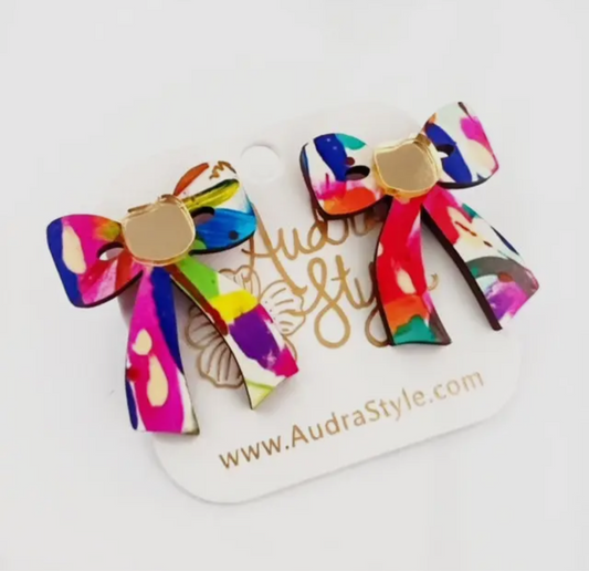 Colorful Bow Stud Earring